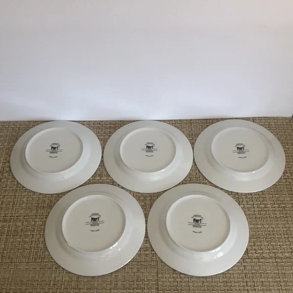 Pier 1 KUI HUA Set Of Five Salad Luncheon Plates MCM Starburst Atomic Style - Picture 5 of 10